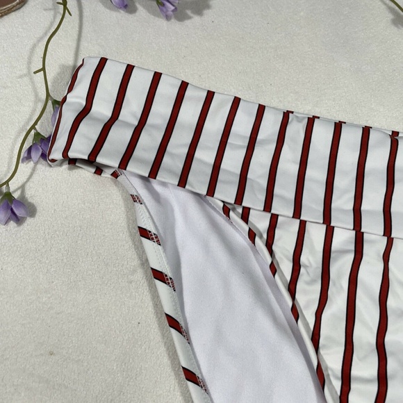NEW WeWoreWhat [‎ XL ] Annie Pinstripe Hipster Bikini Bottoms - Picture 5 of 12